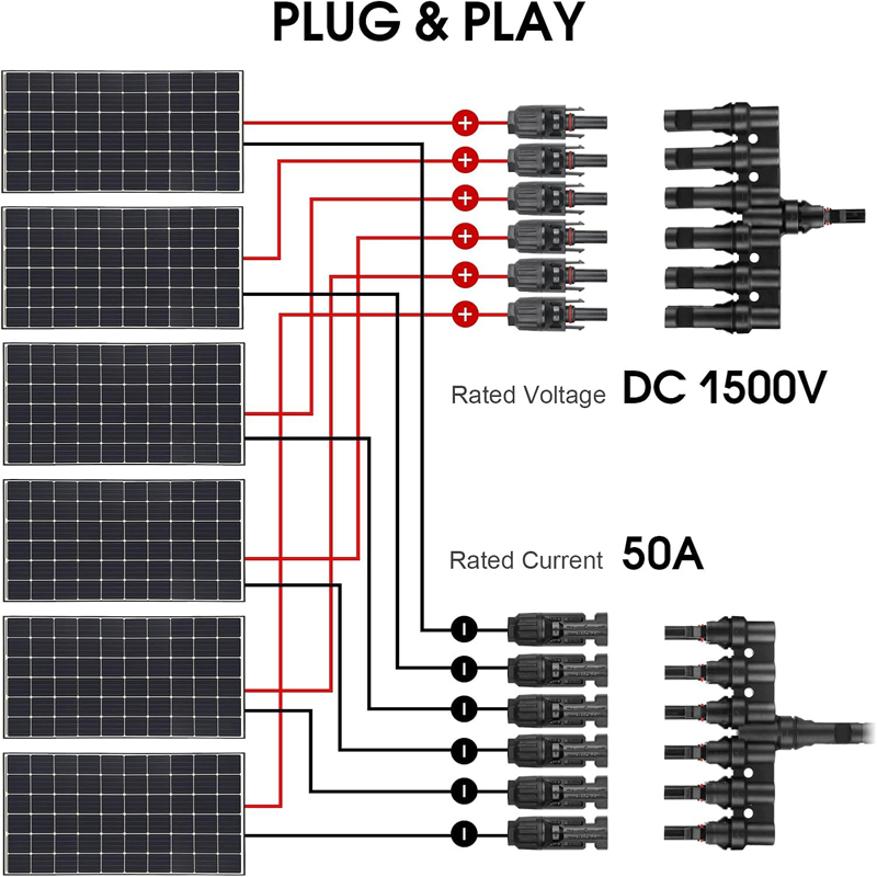 6 to 1 T Branch Connector